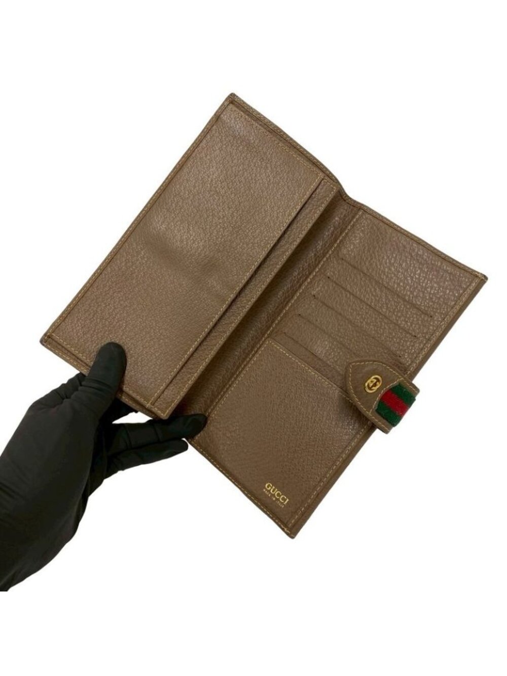 ★SOLD★ Gucci Vintage Sherry Line GG Logo Leather Wallet Brown - Picture 7 of 10